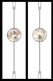 高清分层透明底推拉门打印图