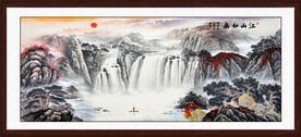 江山如画国画山水壁画