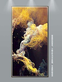 现代简约抽象中国风水墨山水画