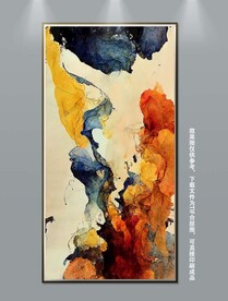 中国风立体抽象艺术玄关装饰画