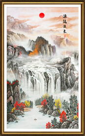 竖幅山水画