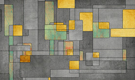 抽象色块组合图案地毯