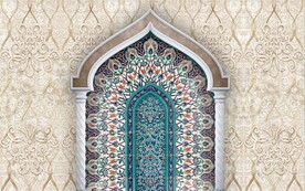 伊斯兰抽象花纹花边背景墙壁画