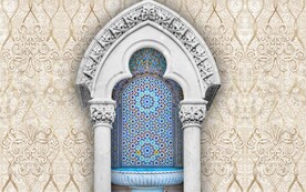 3D伊斯兰建筑花纹背景墙壁画