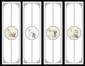 高清分层透明底推拉门打印图