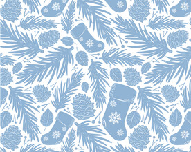 北欧风叶子四方连续图案