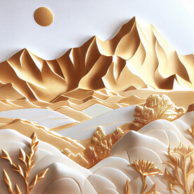 方形山水画
