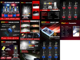 汽车LED大灯详情页