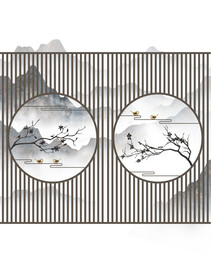 高清分层透明底推拉门打印图