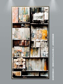 现代抽象几何玄关装饰画