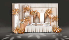 橙色婚礼签到区