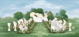 白色户外婚礼仪式区