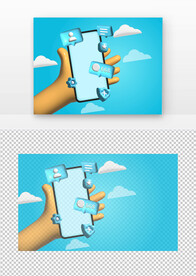 手拿手机横幅海报