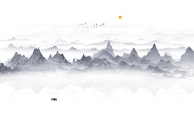 电视背景墙山水画