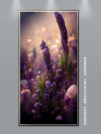 梦幻紫色花卉玄关装饰画