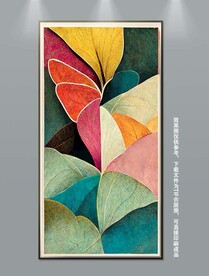 复古抽象花纹玄关装饰画