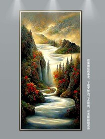 唯美山水风景玄关装饰画