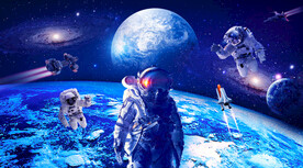 蓝色星空宇航员