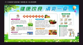 健康饮食 清爽一夏宣传栏