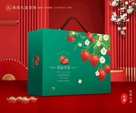 草莓礼盒 淡雪包装