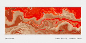 红金水墨装饰画