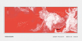 红色新年水墨装饰画