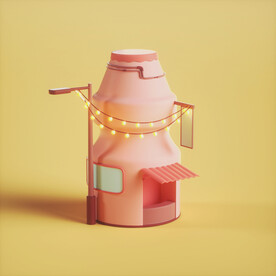 卡通可爱瓶子屋