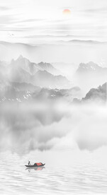 玄关水墨山水画