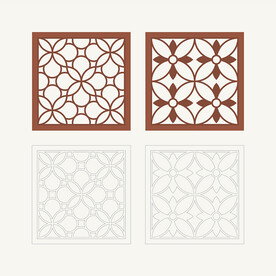 正方形窗花格 花窗 中式图案