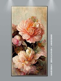 北欧立体花卉玄关装饰画