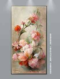 北欧立体花卉玄关装饰画