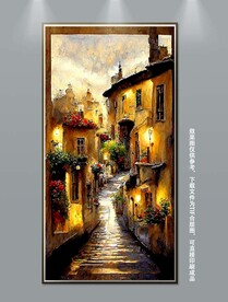 北欧城市风景玄关装饰画