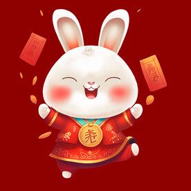 新年卡通兔子图片