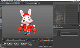 C4D三维立体卡通兔子动画绑定