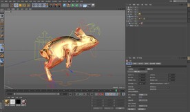 C4D兔子奔跑带骨骼绑定循环跑