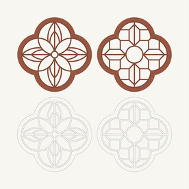 梅花形窗花格 花窗 中式图案