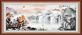 国画江山如画 旭日东升山水画