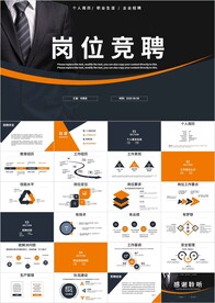 橙黑色岗位竞聘简历PPT
