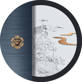 新中式线描国画装饰画