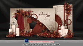 红色婚礼迎宾区