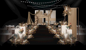 咖色婚礼仪式区