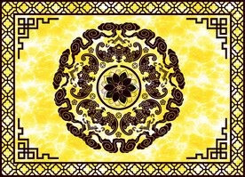 软膜天花石纹中式边框