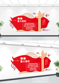 五项重大原则学习报告文化墙