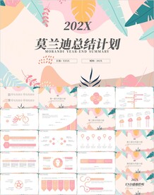 清新莫兰迪总结计划汇报PPT