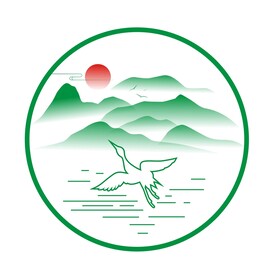 中式山纹祥云纹仙鹤中国风山水