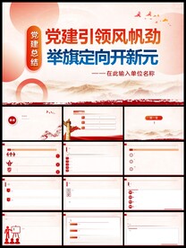 红色党政党建总结PPT