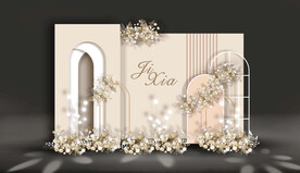 香槟色婚礼迎宾区