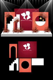 新中式婚礼现场KT板设计