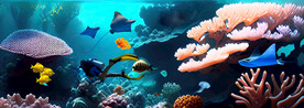 海底世界珊瑚礁鱼群海景电视背景