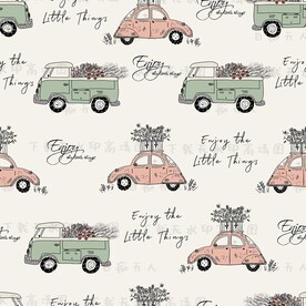 清新小汽车插画